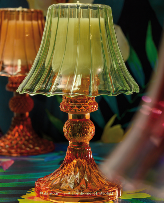 LUME IN VETRO CON CANDELA PROFUMATA COLORI ASSORTITI