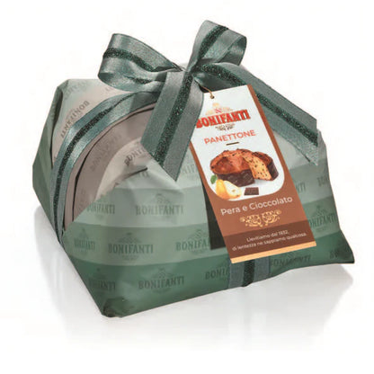 PANETTONE BONIFANTI PERA E CIOCCOLATO KG 1 INCARTATO A MANO