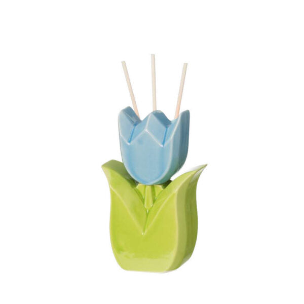 PROFUMATORE TULIPANO CERAMICA CON BASTONCINI E PROFUMO COMPRESO  VARI COLORI