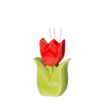 PROFUMATORE TULIPANO CERAMICA CON BASTONCINI E PROFUMO COMPRESO  VARI COLORI