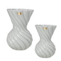 VASO VETRO EFFETTO PORCELLANATO  COLORE GRIGIO PERLA BASIC DESIGN ELAGANTE H. 23 CM