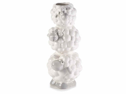 VASO IN CERAMICA TRE PECORELLE BIANCHE Misure: cm 12 x 16 x 27,5 H