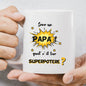 TAZZA BIANCA  FESTA DEL PAPA' QUAL'E' IL TUO POTERE INTERNO GIALLA