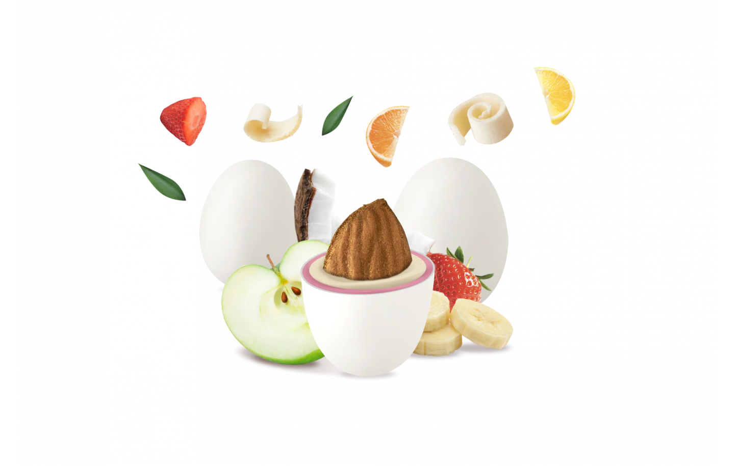 MAXTRIS CONFETTI ALLA FRUTTA 1 KG CON MANDORLA TOSTATA RICOPERTA DI CIOCCOLATO BIANCO MISTO FRUTTA.