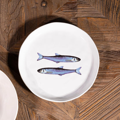 SERVIZIO 18PZ 6 POSTI TAVOLA SARDINE FONDO BIANCO