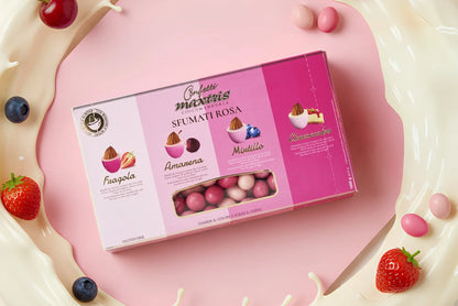 MAXTRIS CONFETTI SFUMATI 1 KG. ROSA CON MANDORLA TOSTATA RICOPERTI CON CIOCCOLATO BIANCO