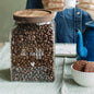 BARATTOLO CAFFE' IN VETRO BOROSILICATO CON TAPPO LEGNO