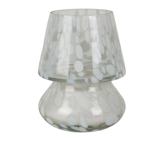 PORTACANDEA, VASO, BUGIA, VETRO BIANCO 2 PEZZI IMPILABILE, D33 X H33CM