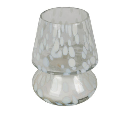 PORTACANDEA, VASO, BUGIA, VETRO BIANCO 2 PEZZI IMPILABILE, D33 X H33CM