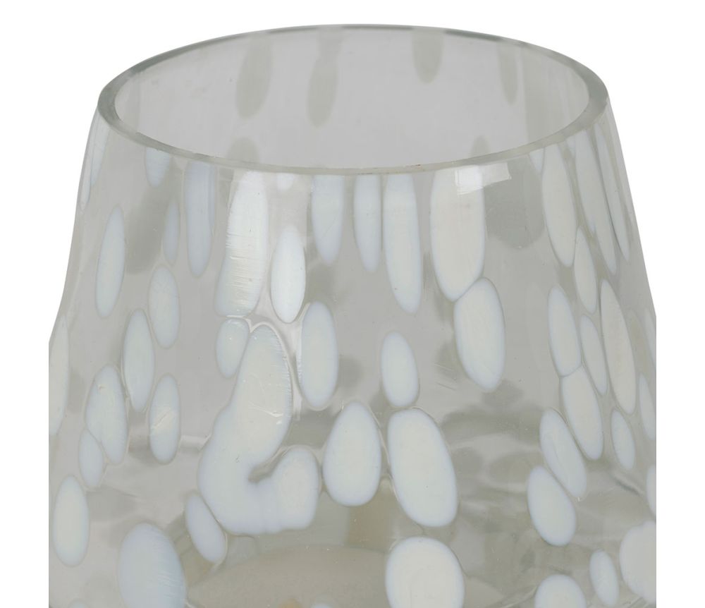PORTACANDEA, VASO, BUGIA, VETRO BIANCO 2 PEZZI IMPILABILE, D33 X H33CM