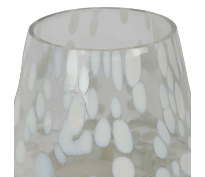 PORTACANDEA, VASO, BUGIA, VETRO BIANCO 2 PEZZI IMPILABILE, D33 X H33CM