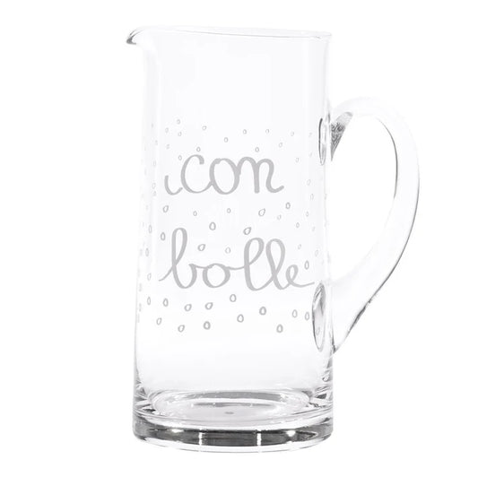 BROCCA VETRO DECORO " CON  BOLLE" CAPIENZA 1,2 L LAVARE A MANO