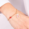 Bracciale in Metallo con orsetto bianco e cuore rosso