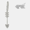 Orecchini in Argento 925 cerchietto con freccia a lobo e pendente impreiziosito da zirconi