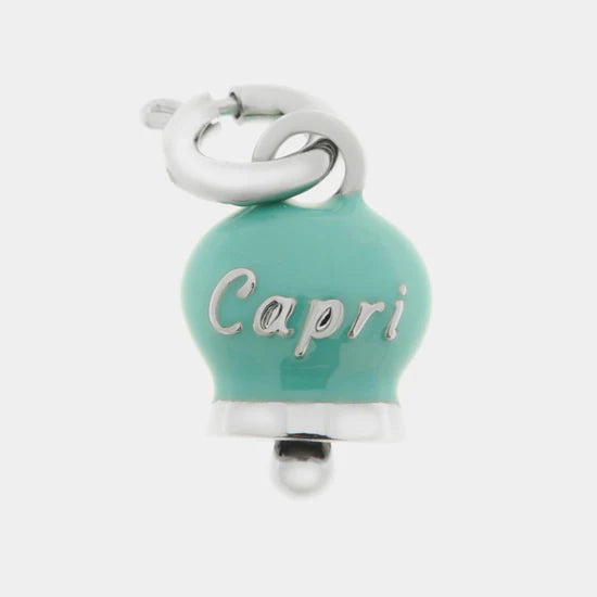 AMO CAPRI CIONDOLO IN METALLO CON CAMPANELLA TIFFANY SCRITTA CAPRI