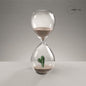 CLESSIDRA IN VETRO INTERNO CACTUS SABBIA BEIGE DESERTO H 20