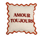 CUSCINO ARREDO AMOUR TOUJOURS 45X45 100% COTONE BEIGE CON RIPORTI COLOR TERRACOTTA