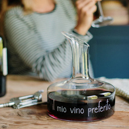 DECANTER " IL MIO VINO PREFERITO" VETRO BOROSILICATO CAPACITA' 1,2 LITRI