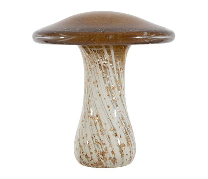 DECORAZIONE FUNGO VETRO AUTUNNO GLITTER H.10.5CM