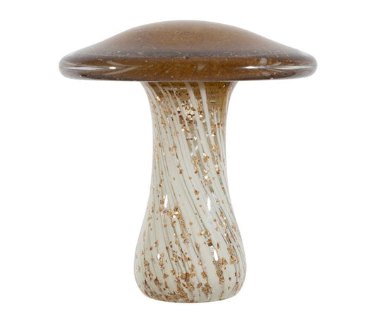 DECORAZIONE FUNGO VETRO AUTUNNO GLITTER H.10.5CM