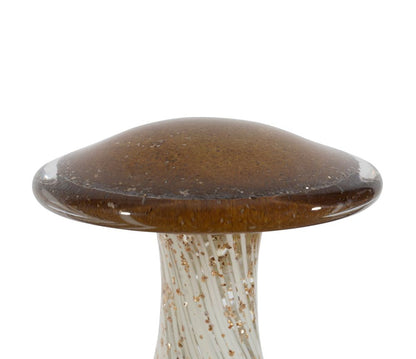 DECORAZIONE FUNGO VETRO AUTUNNO GLITTER H.10.5CM