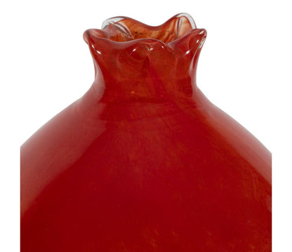 MELOGRANO VETRO ROSSO DECORAZIONE CASA CUCINA 10X10X11CM