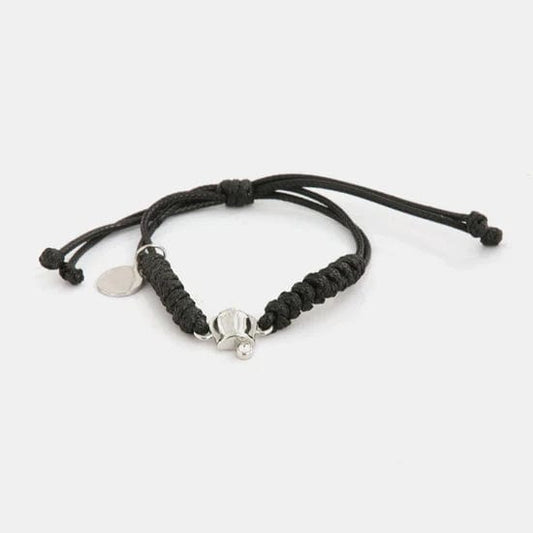 Dolci pensieri gift AMO CAPRI Bracciale in Acciaio in corda, regolabile, con campanella portafortuna in acciaio