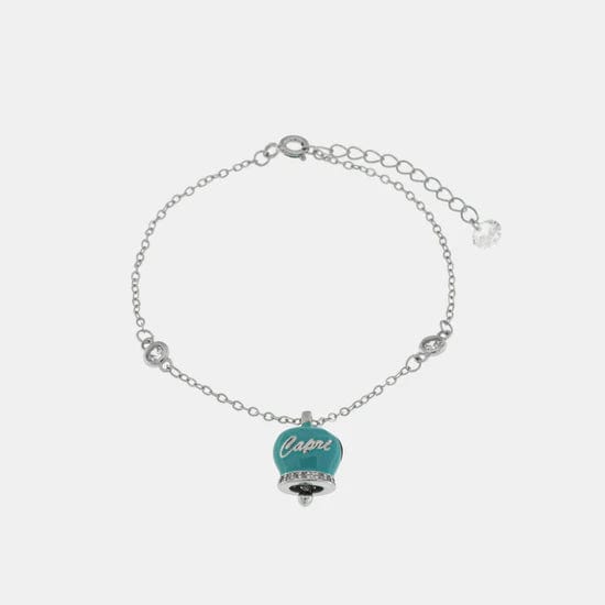 Dolci pensieri gift AMO CAPRI Bracciale in Argento 925 con campanella Capri e zirconi