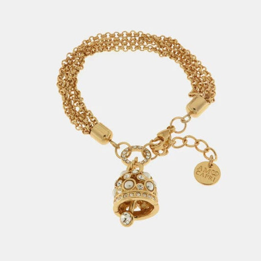 Dolci pensieri gift AMO CAPRI Bracciale in Metallo campanella con cristalli bianchi