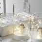 Dolci pensieri gift BICCHIERE IN VETRO CON ANGELO IN RESINA PIUME E LUCI LED ALIMENTAZIONE A BATTERIA