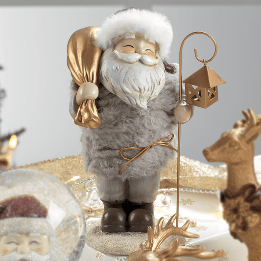 Dolci pensieri gift SANTA CLAUS IN RESINA CON LANTERNA Dimansione: 10,5x11x20 h. cm.