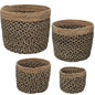 Dolci pensieri gift SET 4 CESTINI CASA ARREDO IN RATTAN BEIGE E NERO SOGGIORNO BAGNO CAMERA DA LETTO