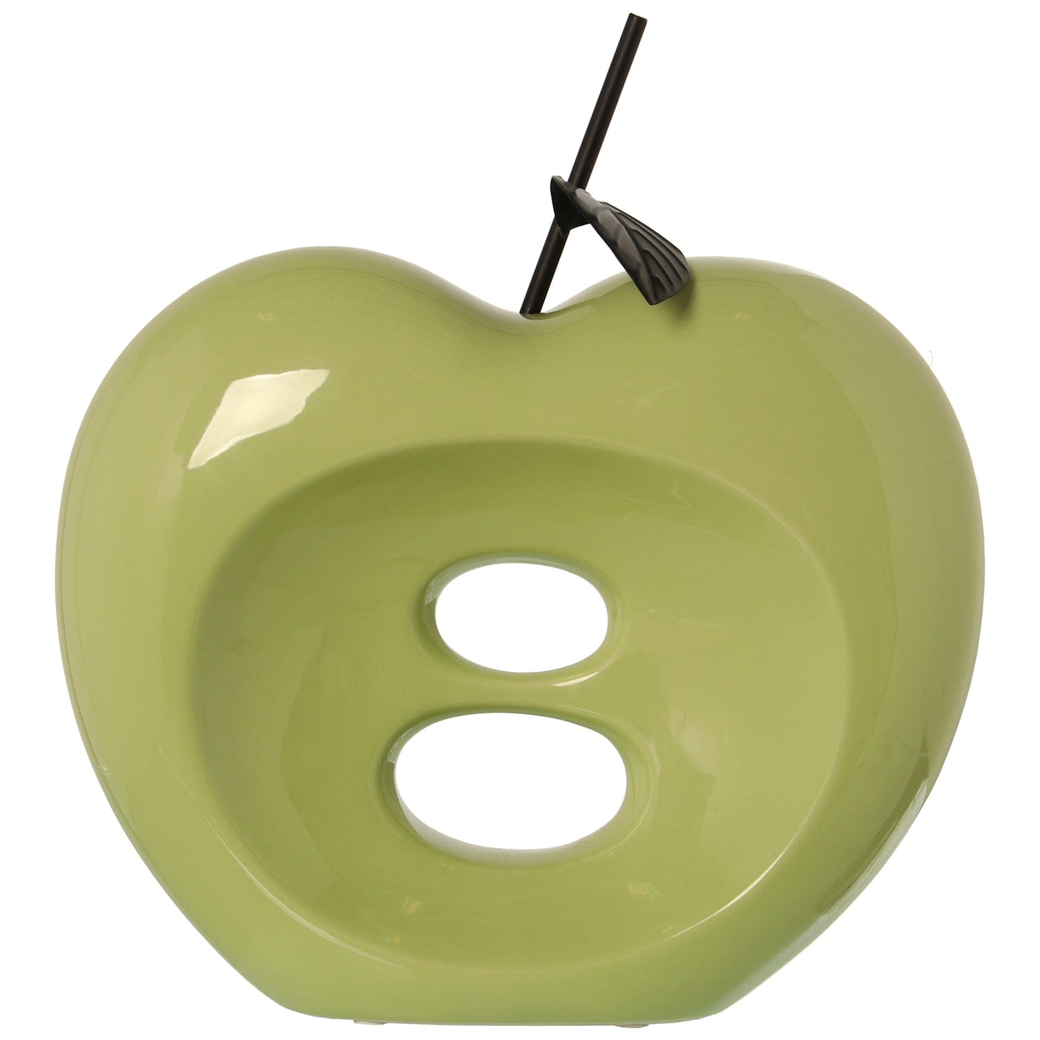 Dolci pensieri gift Statuetta In Ceramica - Mela Verde - 30cm + 99915 (picciolo Di Ferro) DECORAZIONE