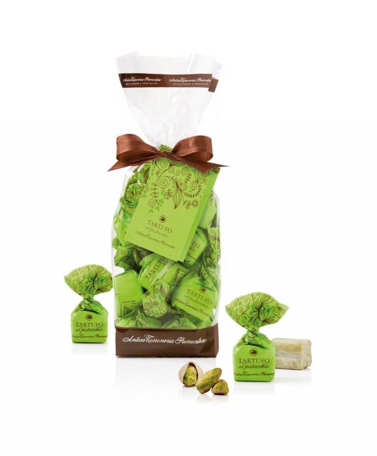 Dolci pensieri gift TARTUFI AL PISTACCHIO E CIOCCOLATO BIANCO 200 GRAMMI SENZA GLUTINE