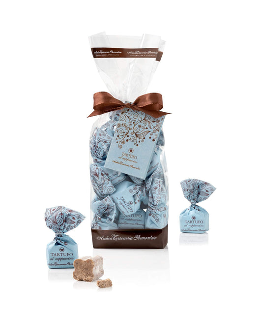 Dolci pensieri gift TARTUFI DOLCI AL CAPPUCCINO NOCCIOLE CIOCCOLATO BANCO E CAFFE'200 GRAMMI