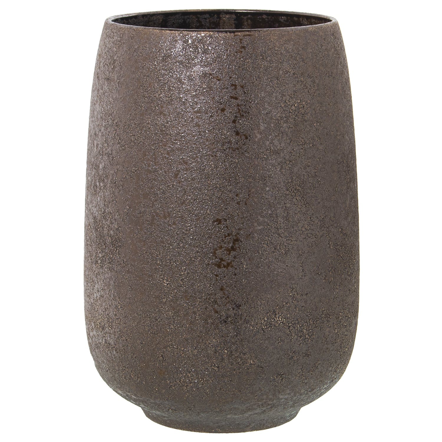 Dolci pensieri gift VASO EFFETTO PIETRA MARRONE PORTA FIORI COMPLEMENTO ARREDO _ø23x36cm
