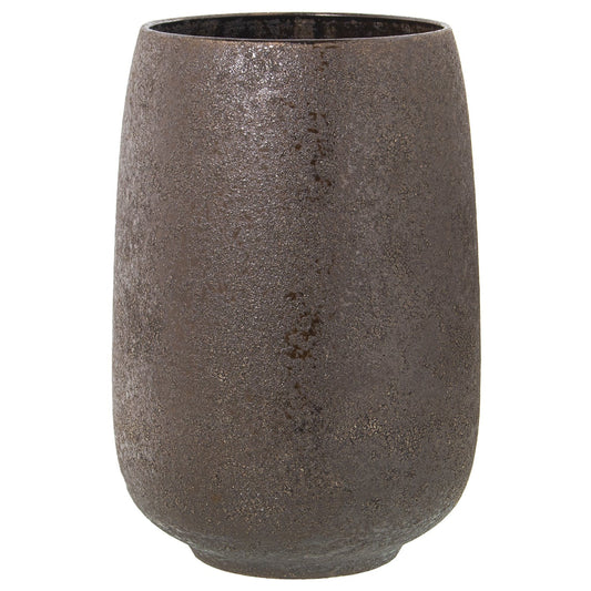Dolci pensieri gift VASO EFFETTO PIETRA MARRONE PORTA FIORI COMPLEMENTO ARREDO _ø23x36cm