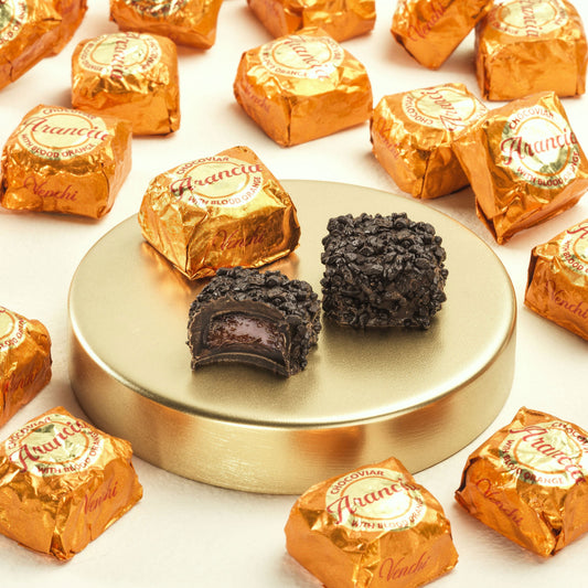 Dolci pensieri gift VENCHI CHOCOVIAR CIOCCOLATINO ARANCIA CIOCCOLATO FONDENTE 100 GRAMMI