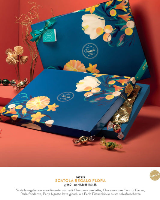 Dolci pensieri gift VENCHI SCATOLA LUX FLOREALE CIOCCOLATINI ASSORTITI 460 GRAMMIDimensione scatola  cm 41x35x3,5