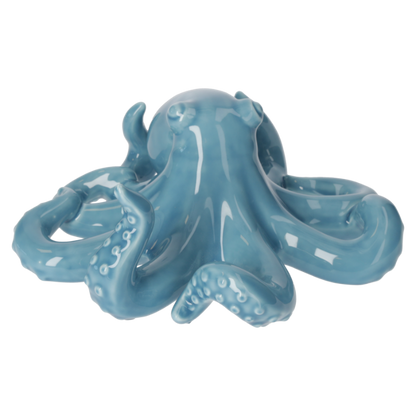 POLIPO DECORATIVO IN CERAMICA AZZURRO MARE Larghezza: 23cm Altezza: 10cm