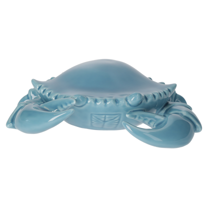 GRANCHIO DECORATIVO IN CERAMICA AZZURRO MARE Larghezza: 23cm Altezza: 6cm