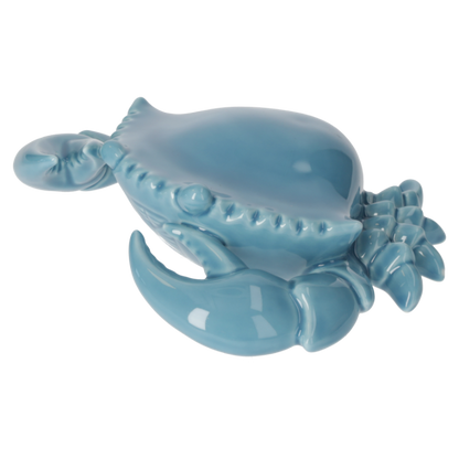 GRANCHIO DECORATIVO IN CERAMICA AZZURRO MARE Larghezza: 23cm Altezza: 6cm