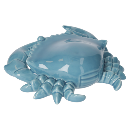 GRANCHIO DECORATIVO IN CERAMICA AZZURRO MARE Larghezza: 23cm Altezza: 6cm