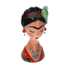 FRIDA VASO IN CERAMICA CON COLLANA E PAPPAGALLO SULLA TESTA H. 37 CM