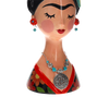 FRIDA VASO IN CERAMICA CON COLLANA E PAPPAGALLO SULLA TESTA H. 37 CM