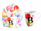 TAZZA FLOREALE 300 ML CON INIZIALE"B" CONFEZIONE REGALO SAGOMATA CON FIOCCO