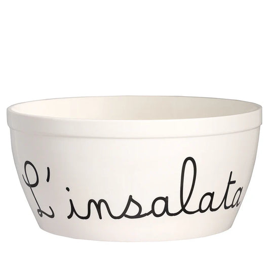 INSALATIERA PORCELLANA DECORO " L'INSALATA" Dimensioni: diametro 26cm x altezza 12,5cm