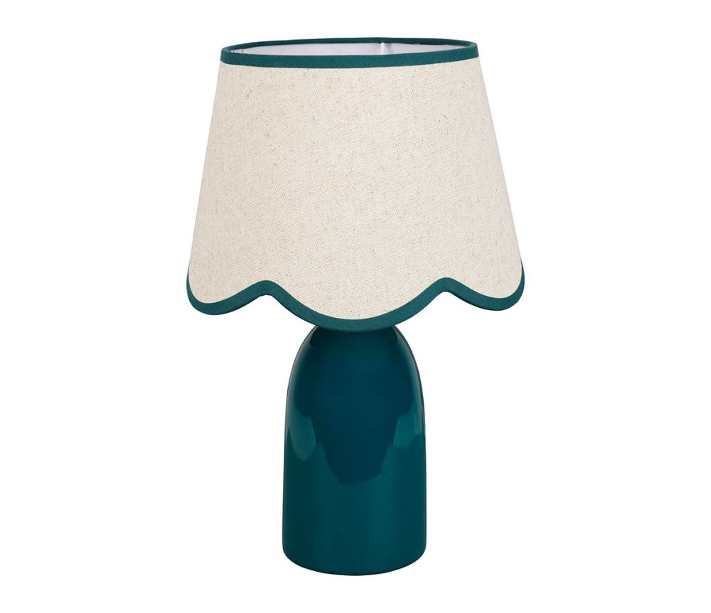 LMPADA ROMANCERO IN CERAMICA COLOR BLUE OTTANIO SMERALDO MISURE:D25XH38CM