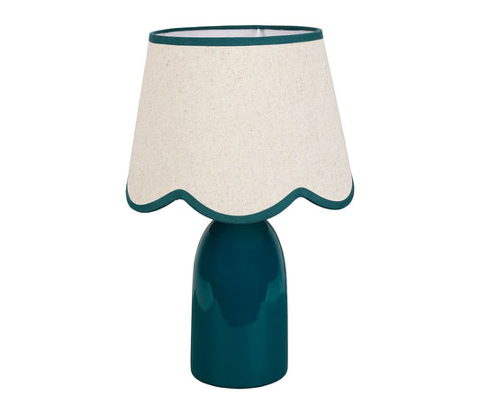 LMPADA ROMANCERO IN CERAMICA COLOR BLUE OTTANIO SMERALDO MISURE:D25XH38CM
