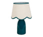 LMPADA ROMANCERO IN CERAMICA COLOR BLUE OTTANIO SMERALDO MISURE:D25XH38CM